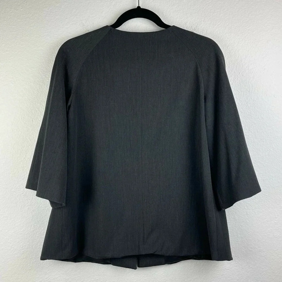 Kensie Blazer Jacket Women's 6 Crew Neck Snap Raglan Sleeve Pocket Lined Gray - Picture 2 of 11